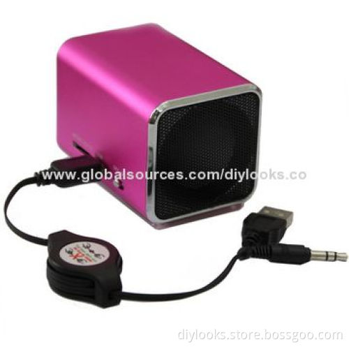 Music Angel Mini USB Speaker Built-in Rechargeable Li-ion Battery, Supports Micro SD/TF Card